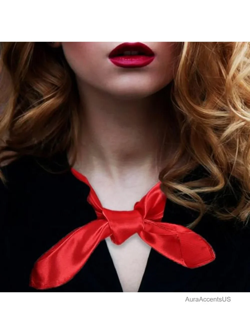 Chiffon Square Silk Neck Scarf Retro Ribbon Handkerchief for Women Cosplay